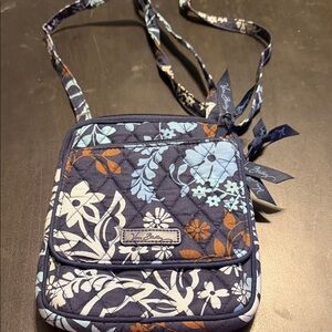 Vera Bradley Navy and Light Blue Floral Crossbody Bag